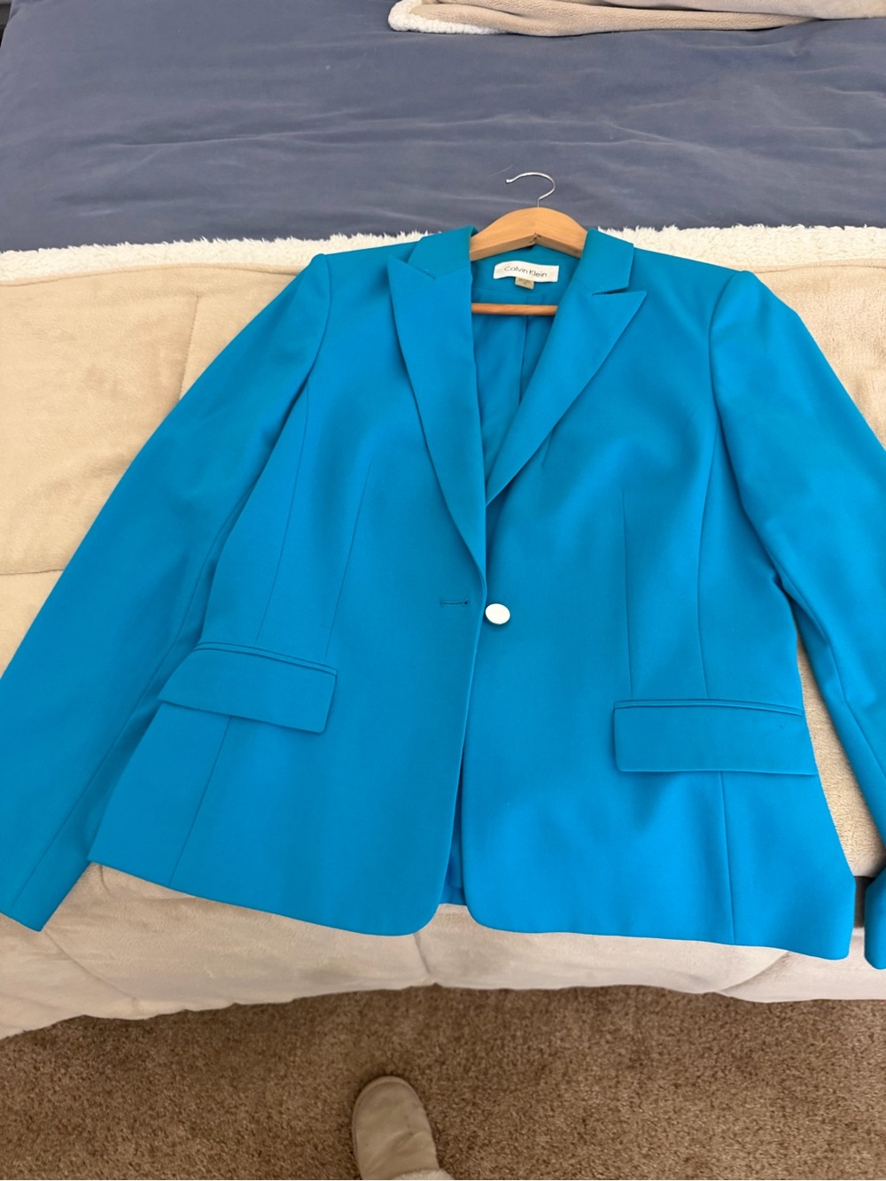 Calvin Klein Teal Single-Button Blazer for Women